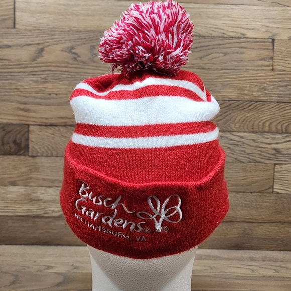 Coca-Cola Bush Gardens Red Knit Hat W/ Pom Beanie - Picture 5 of 5